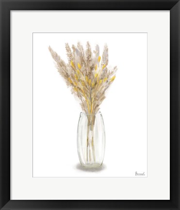 Framed Dried Flower Yellow III Print