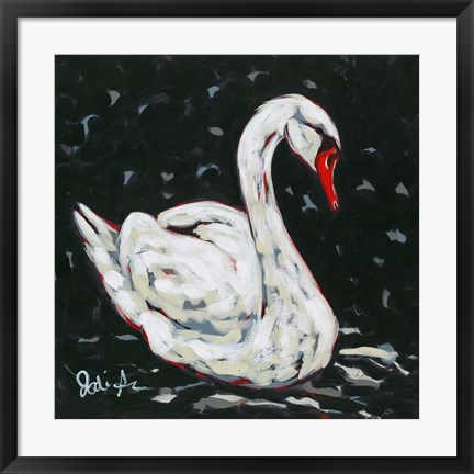 Framed White Swan Print