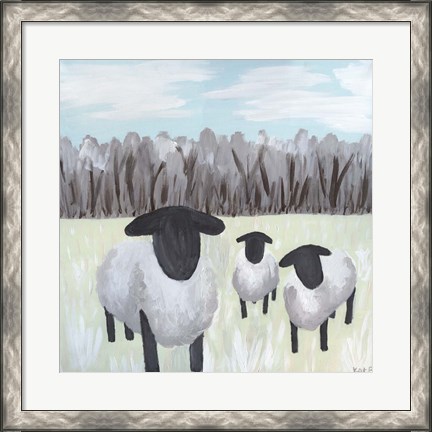 Framed Paint Splotch Sheep Print