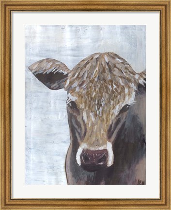 Framed Brown Cow Print