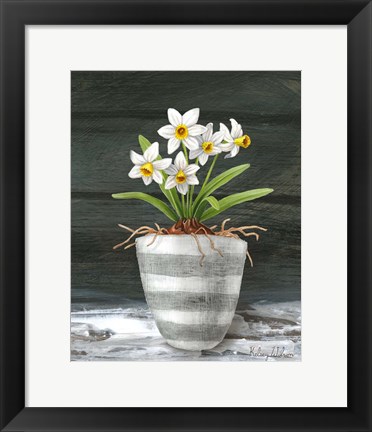 Framed Farmhouse Garden II-White Daffodils Print