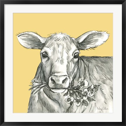 Framed Cow 2 Print