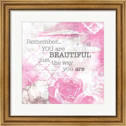 Framed Textured Sentiment Pink I Print