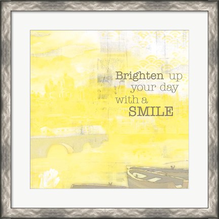 Framed Textured Sentiment Yellow II Print