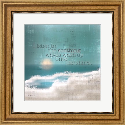 Framed Textured Sentiment Beach I Print