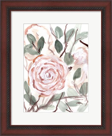 Framed Farmhouse Bush Coral Pink II Print