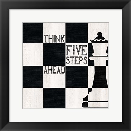 Framed Chessboard Sentiment II-Five Steps Print
