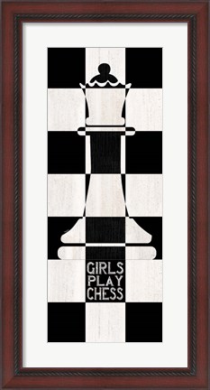 Framed Chessboard Sentiment Vertical III-Girls Print