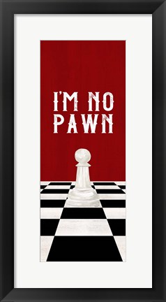 Framed Rather be Playing Chess Red Panel III-No Pawn Print