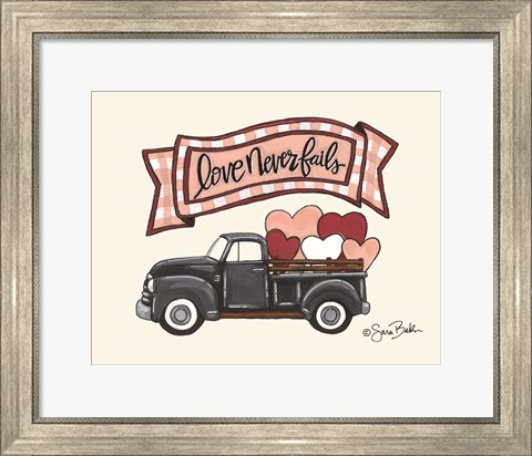 Framed Love Never Fails Truck Print