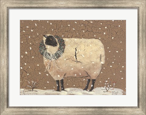 Framed Christmas Sheep Print