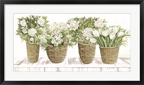 Framed Floral Baskets Print