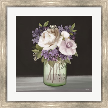 Framed Lilac Mason Jar Floral Print