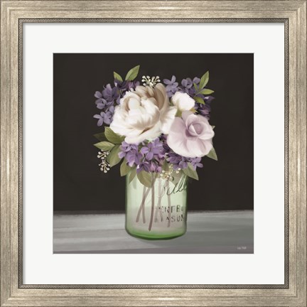 Framed Lilac Mason Jar Floral Print