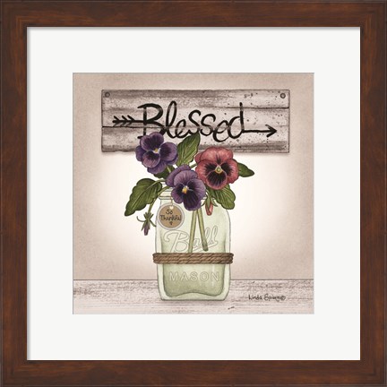 Framed Pansy Blessing Print