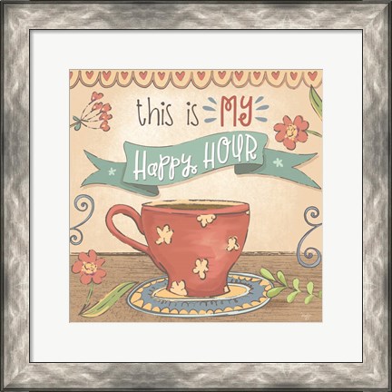 Framed Coffee Happy Hour Print