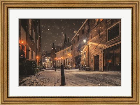 Framed Nighttime City Street 3 Print