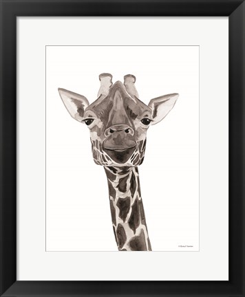 Framed Safari Giraffe Peek-a-boo Print