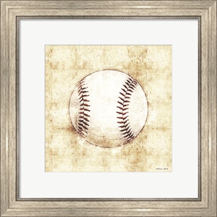 Framed Baseball Sketch Print