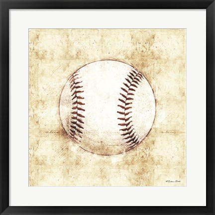 Framed Baseball Sketch Print