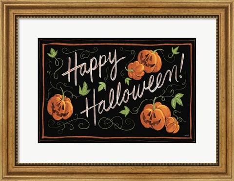 Framed Happy Halloween Jack O Lanterns Print
