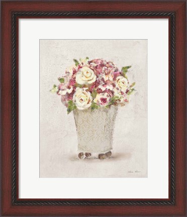 Framed Parlor Roses I Light Print