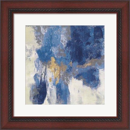 Framed Sparkle Abstract II Blue Print