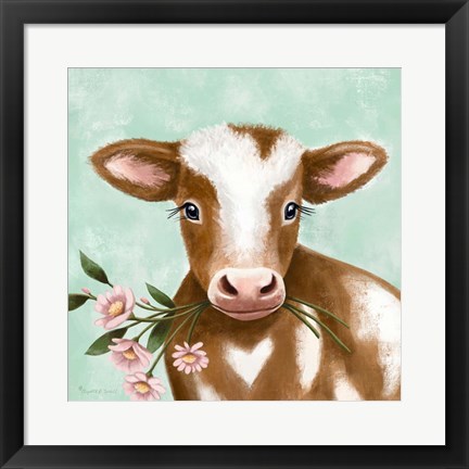 Framed Farmhouse Cow II Print