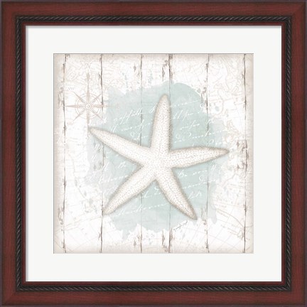 Framed Calming Coastal Starfish Print