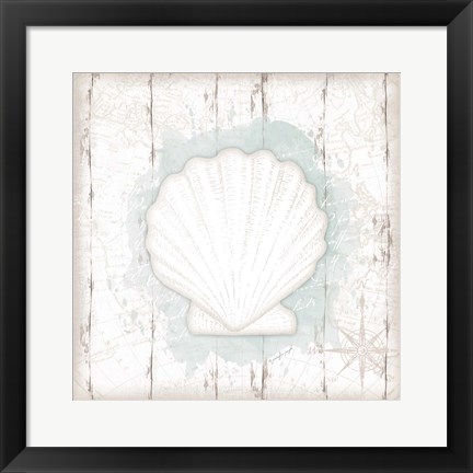 Framed Calming Coastal Shell II Print