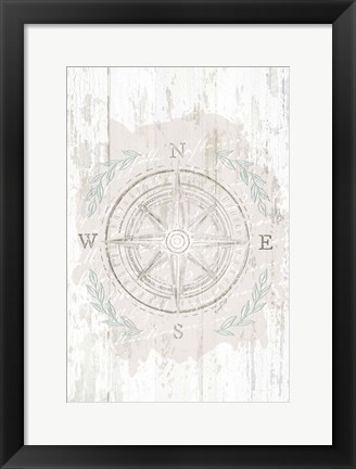 Framed Calming Coastal Compass Print