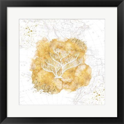 Framed Golden Coral IV Print