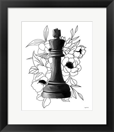 Framed Black King Floral Print