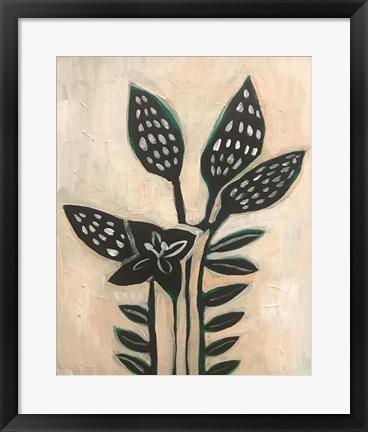 Framed Black Leaves Print