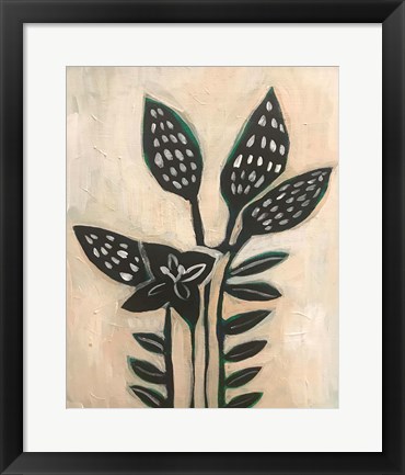 Framed Black Leaves Print