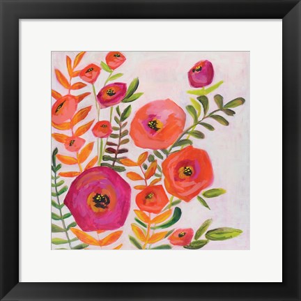 Framed Flowers and Leaves Print