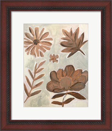 Framed Brown Flowers Print