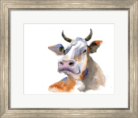 Framed Cow I Print