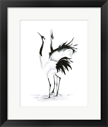 Framed Dancing Bird Pair II Print