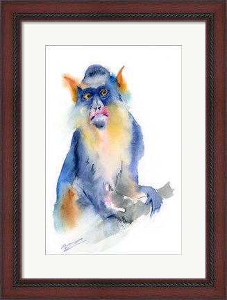 Framed Blue Monkey Print