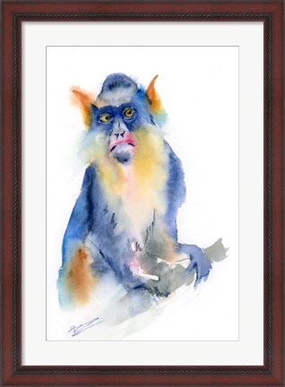 Framed Blue Monkey Print