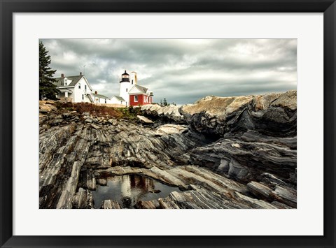 Framed Harbor Lighthouse I Print