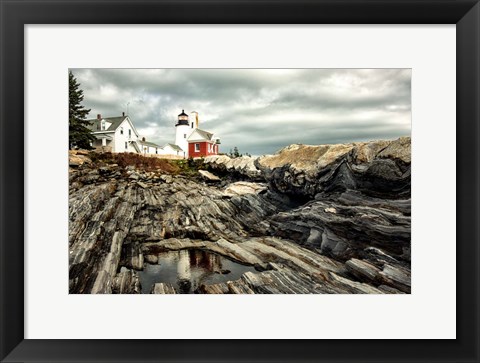 Framed Harbor Lighthouse I Print