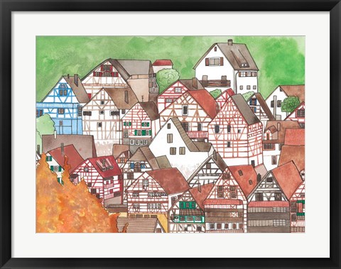 Framed Small Town Print