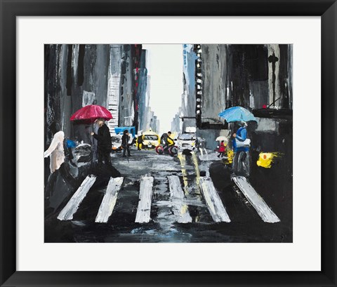 Framed NYC in the Rain Print