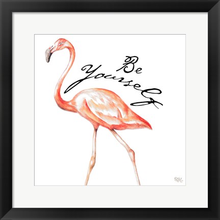 Framed Be Different Flamingo II Print