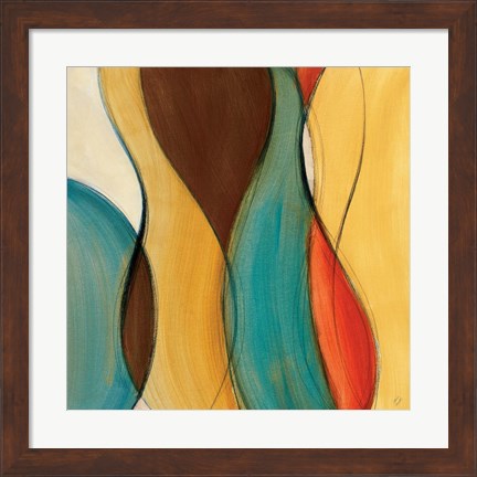 Framed Coalescence I (brown/yellow/teal) Print