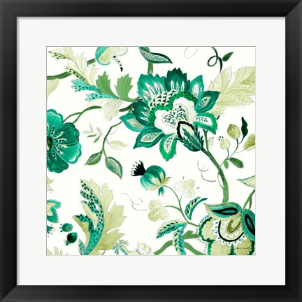 Framed Green Capri Floral II Print