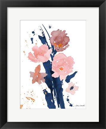 Framed Watercolor Pink Poppies II Print