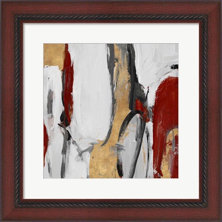 Framed Red and Gold City Symphony II Print
